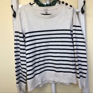 JCREW Striped Crewneck Sweatshirt. Size Medium.